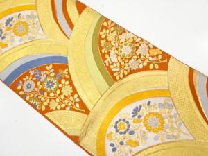 アンティーク　花青海波模様織り出し袋帯（材料）